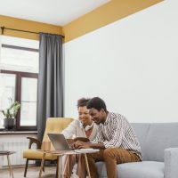 young people working from modern place